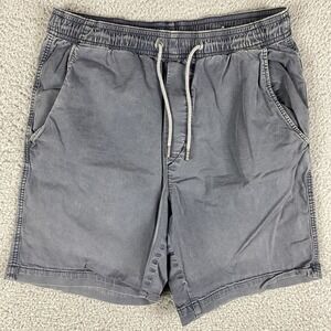 American Eagle Shorts Mens Small Gray Khaki Flex Elastic Waist Drawstring Cotton